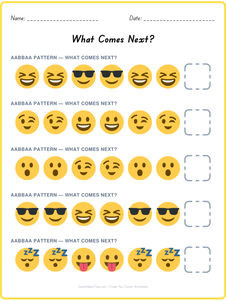 AABBAA pattern worksheet 11 for kids