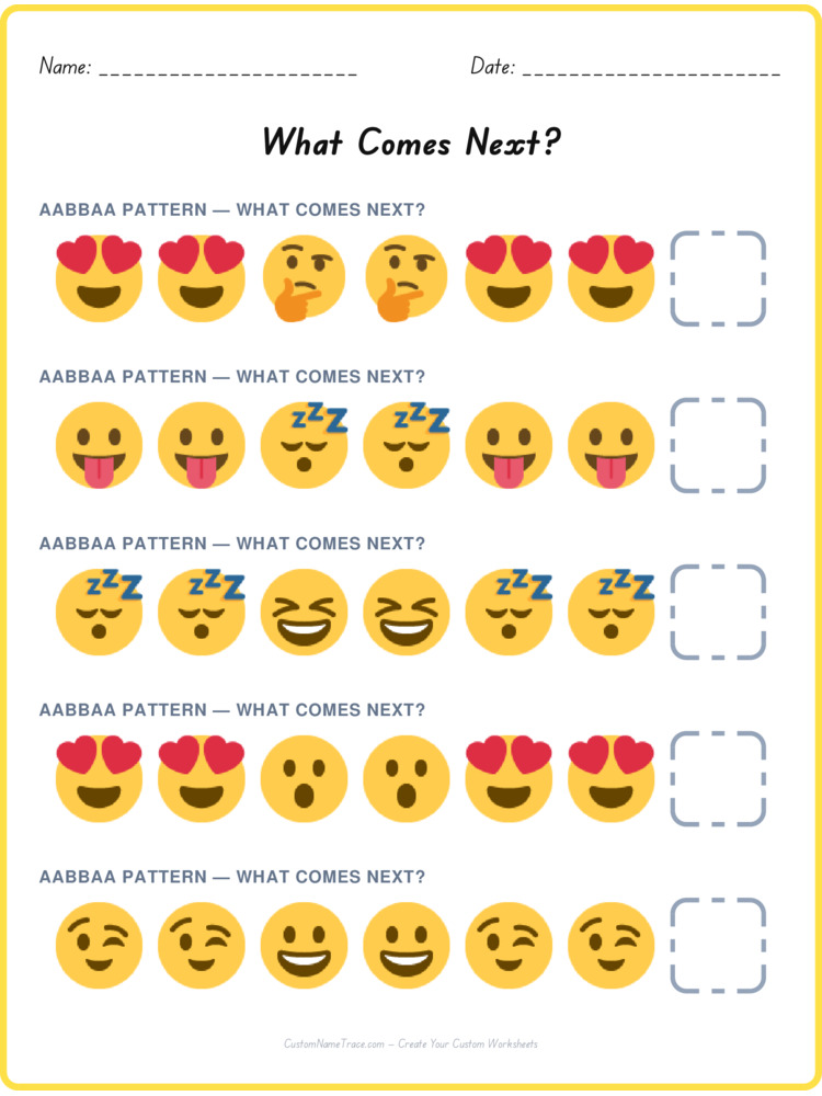 AABBAA pattern worksheet 14 for kids