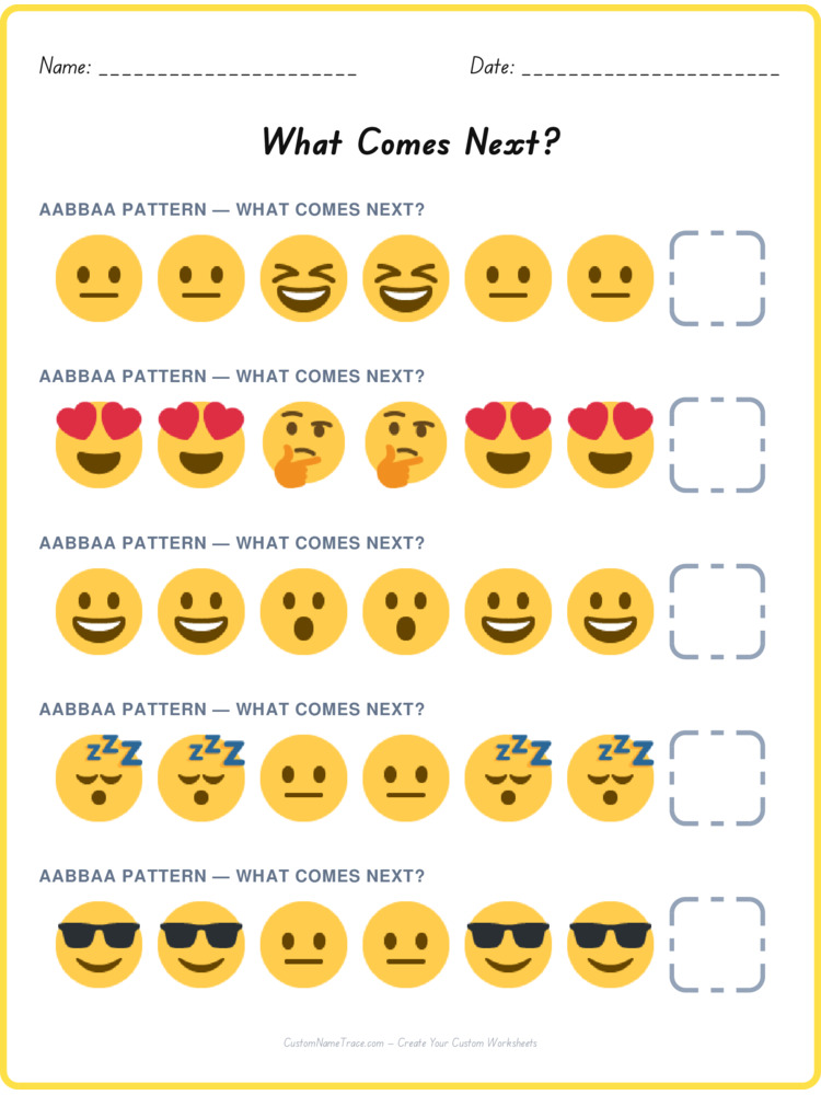 AABBAA pattern worksheet 15 for kids
