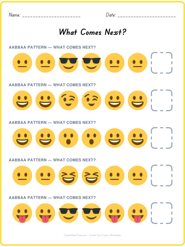 AABBAA pattern worksheet 17 for kids