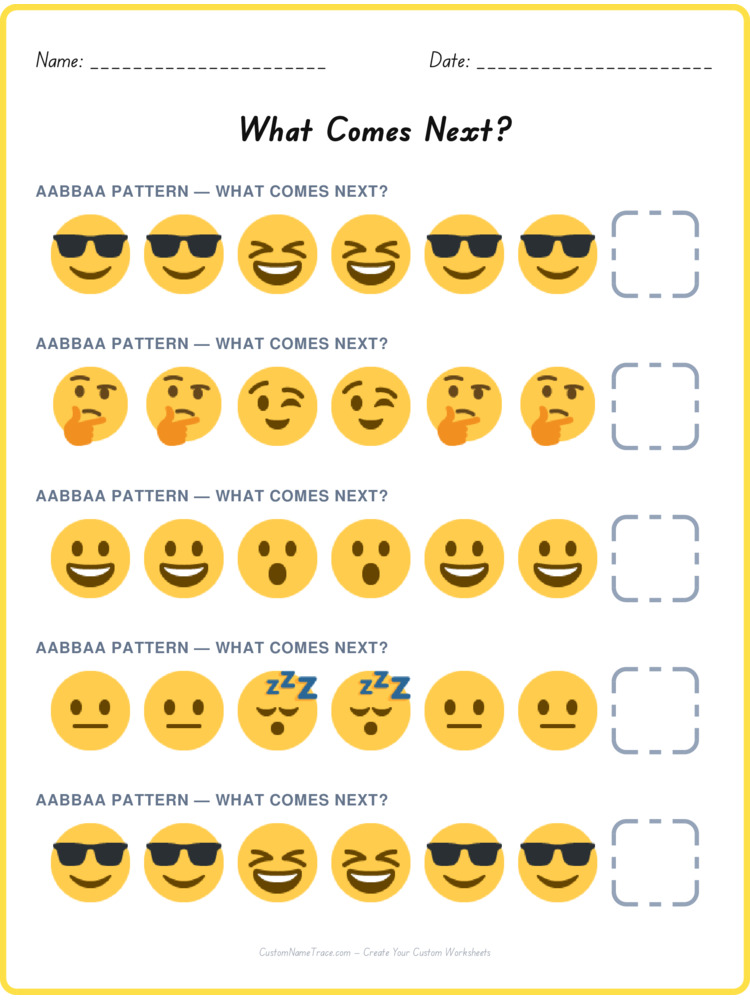 AABBAA pattern worksheet 19 for kids