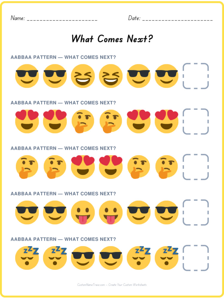 AABBAA pattern worksheet 38 for kids