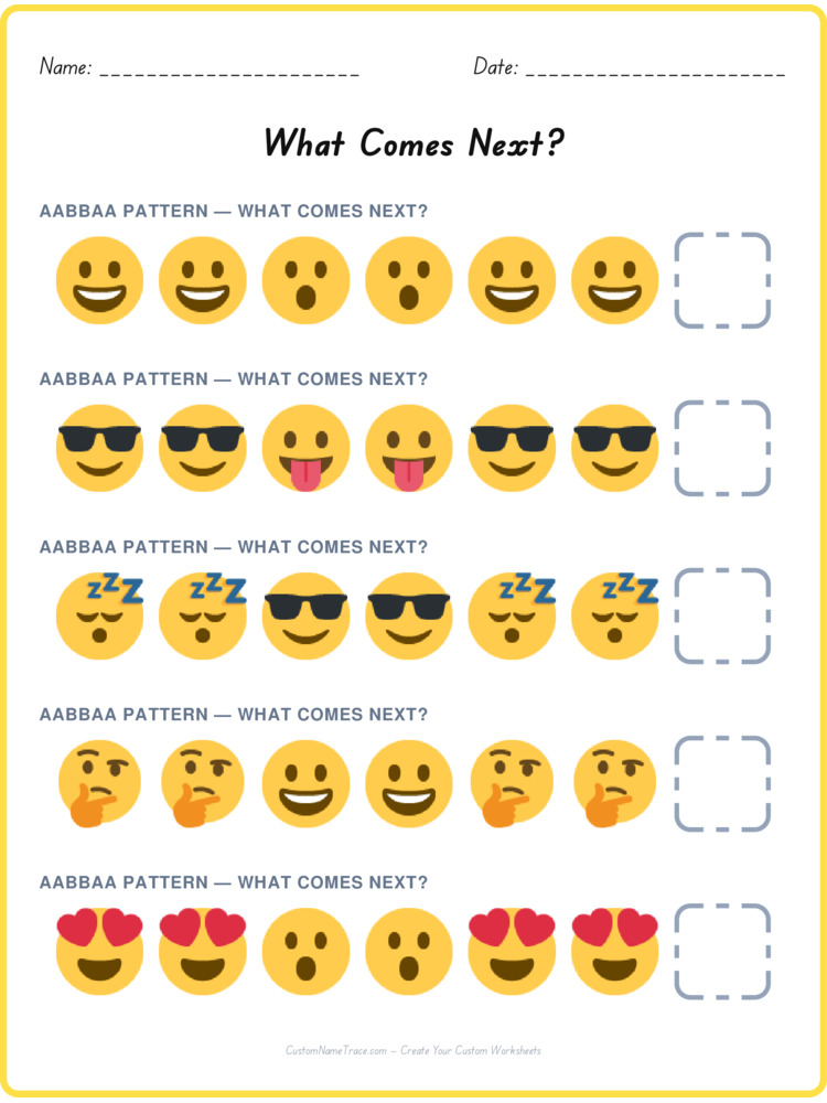 AABBAA pattern worksheet 39 for kids