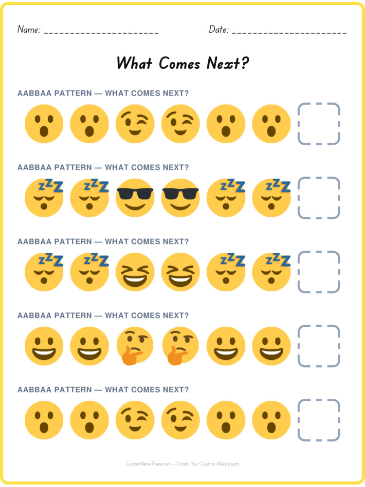 AABBAA pattern worksheet 40 for kids