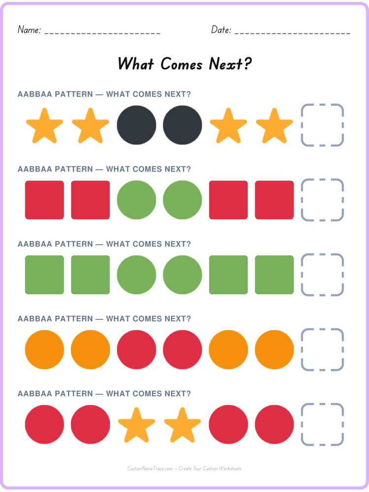 AABBAA pattern worksheet 16 for kids