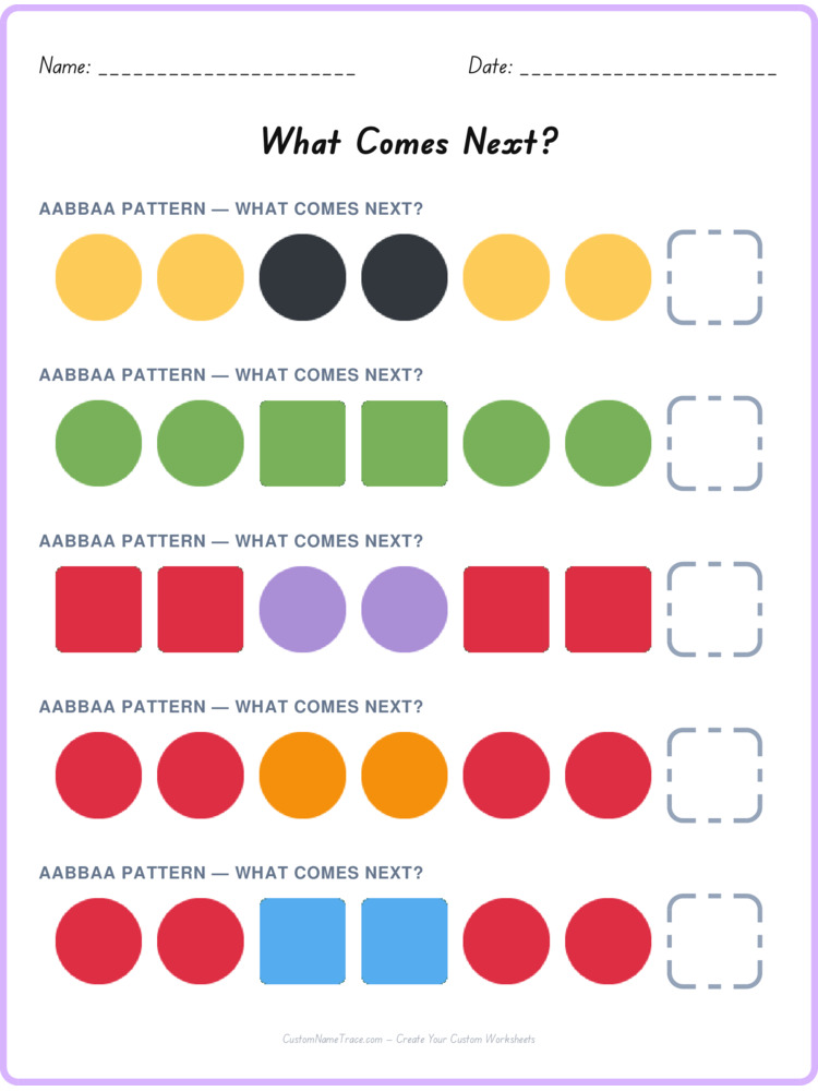 AABBAA pattern worksheet 22 for kids