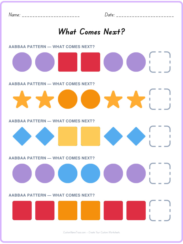 AABBAA pattern worksheet 23 for kids