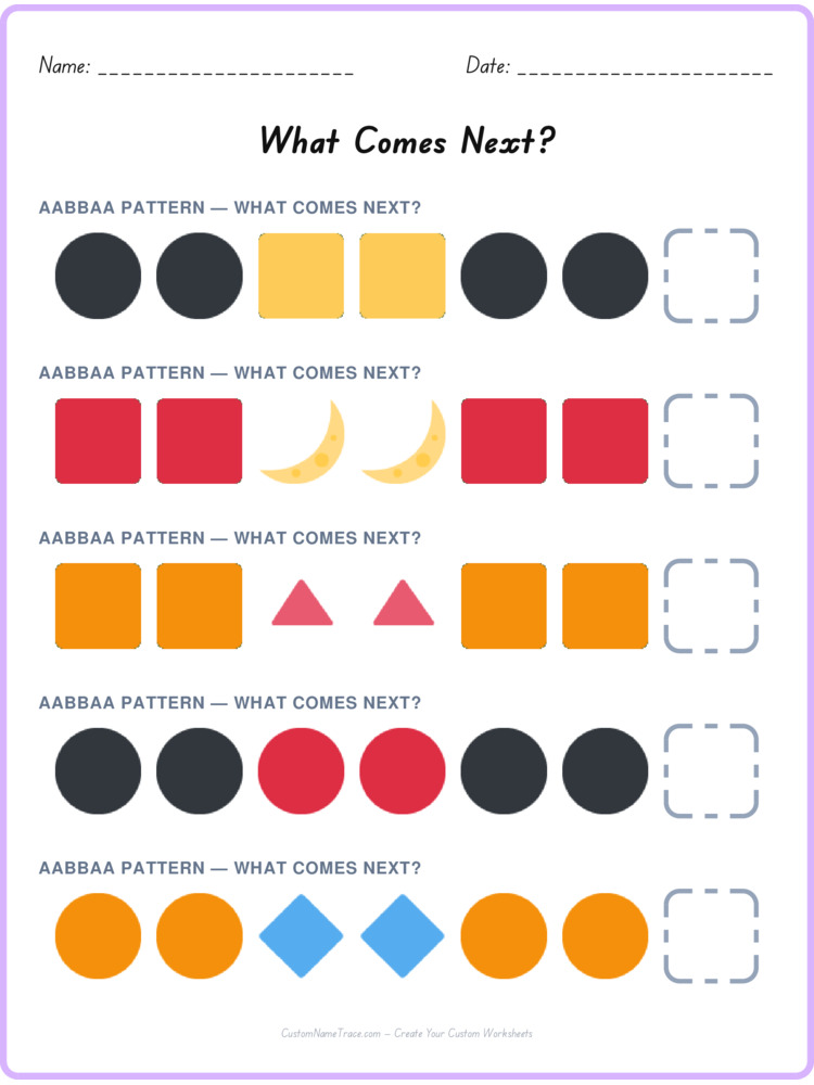AABBAA pattern worksheet 26 for kids