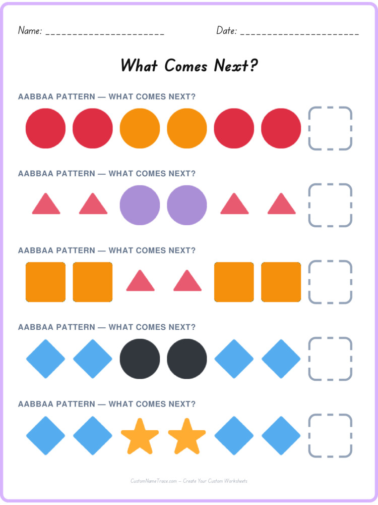 AABBAA pattern worksheet 28 for kids