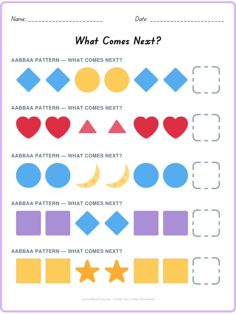 AABBAA pattern worksheet 31 for kids