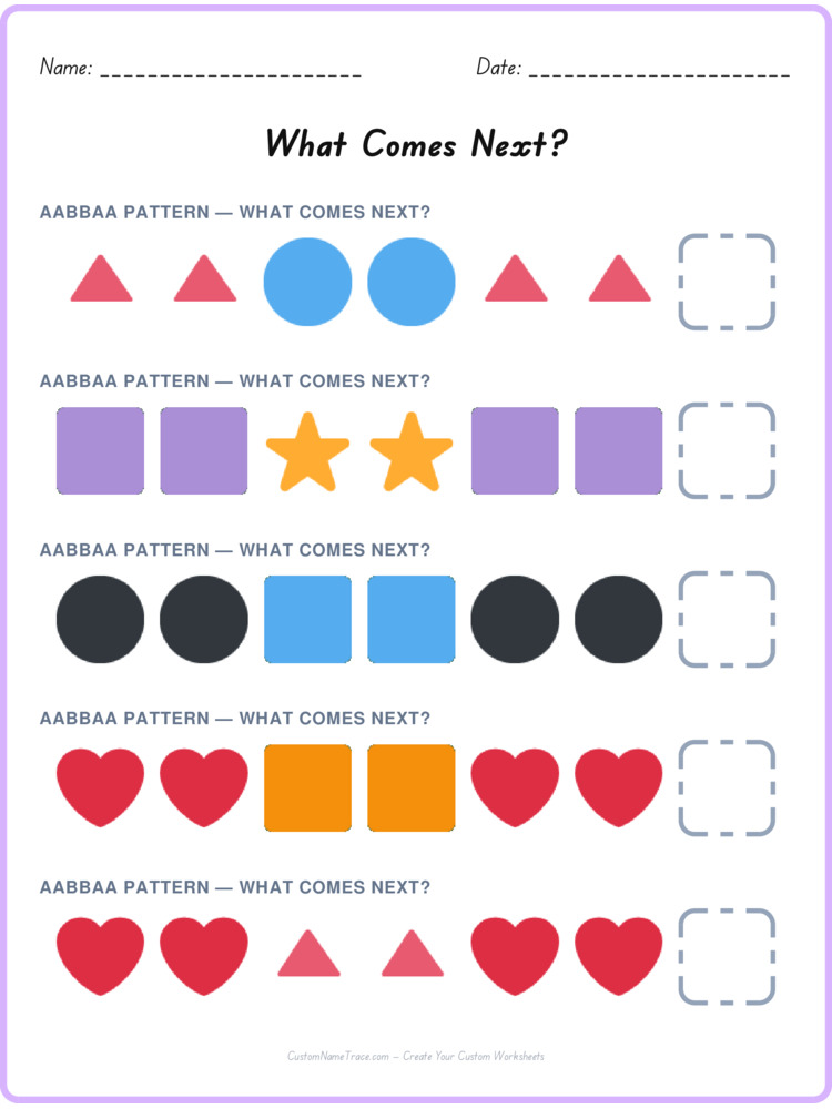 AABBAA pattern worksheet 32 for kids