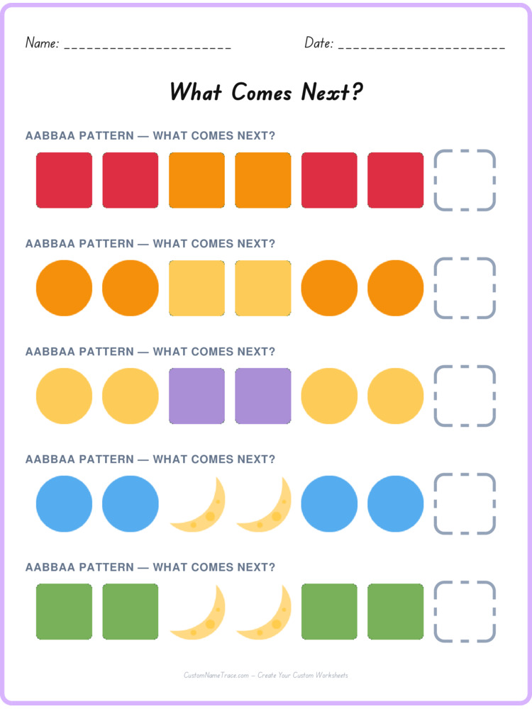 AABBAA pattern worksheet 34 for kids