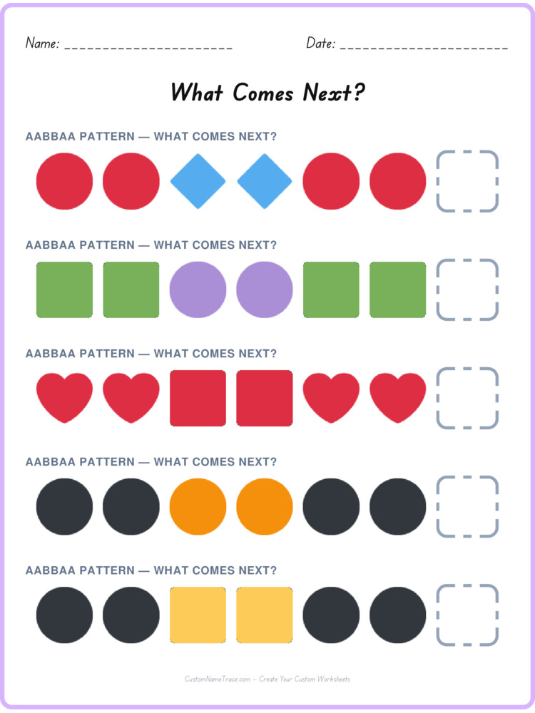 AABBAA pattern worksheet 35 for kids