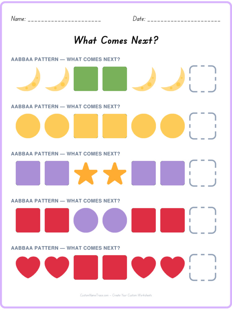 AABBAA pattern worksheet 36 for kids