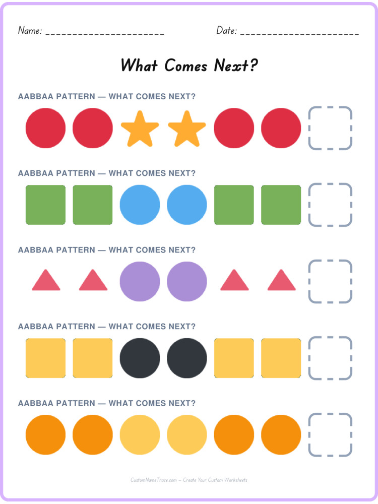 AABBAA pattern worksheet 37 for kids