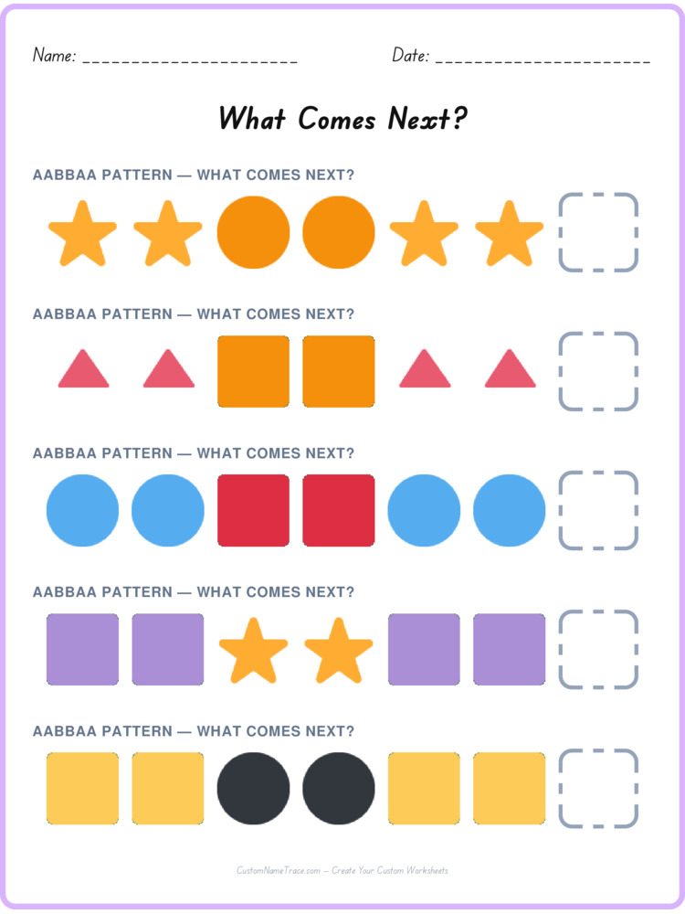 AABBAA pattern worksheet 39 for kids