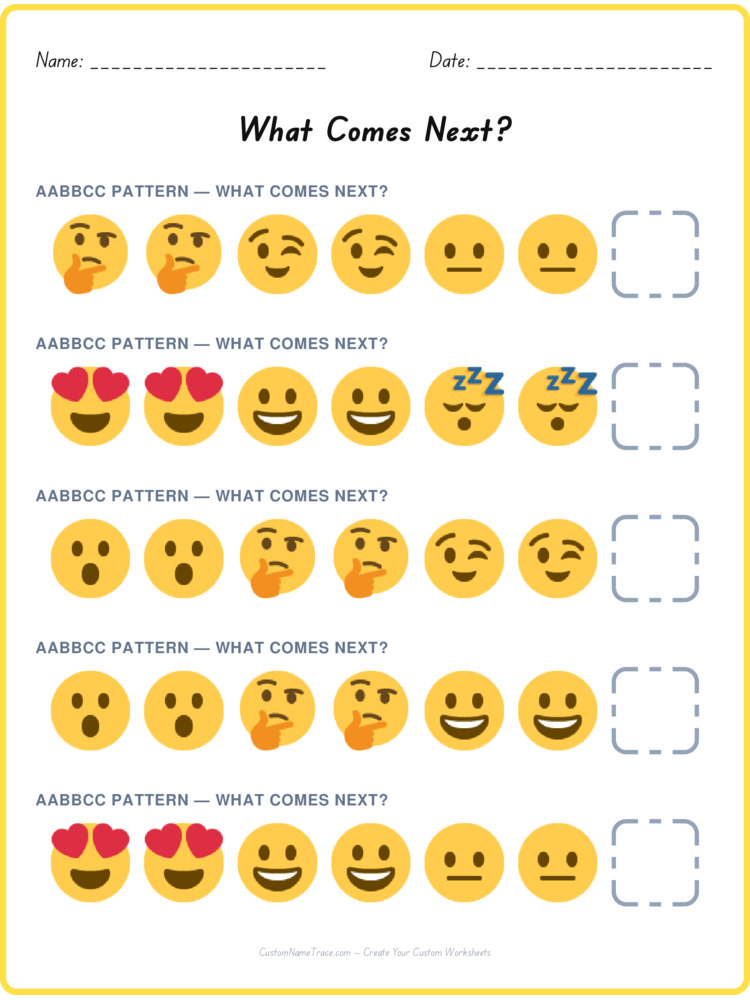 AABBCC pattern worksheet 1 for kids