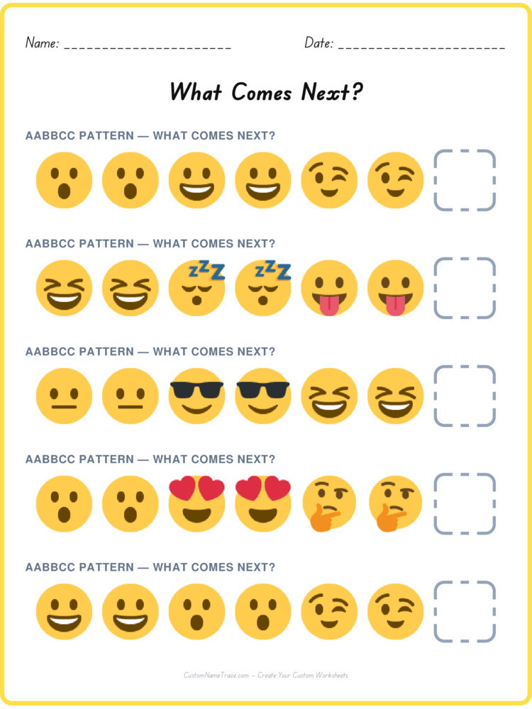 AABBCC pattern worksheet 11 for kids
