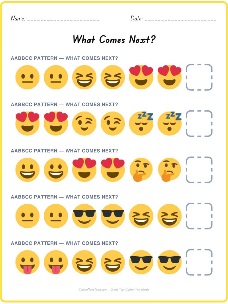 AABBCC pattern worksheet 14 for kids
