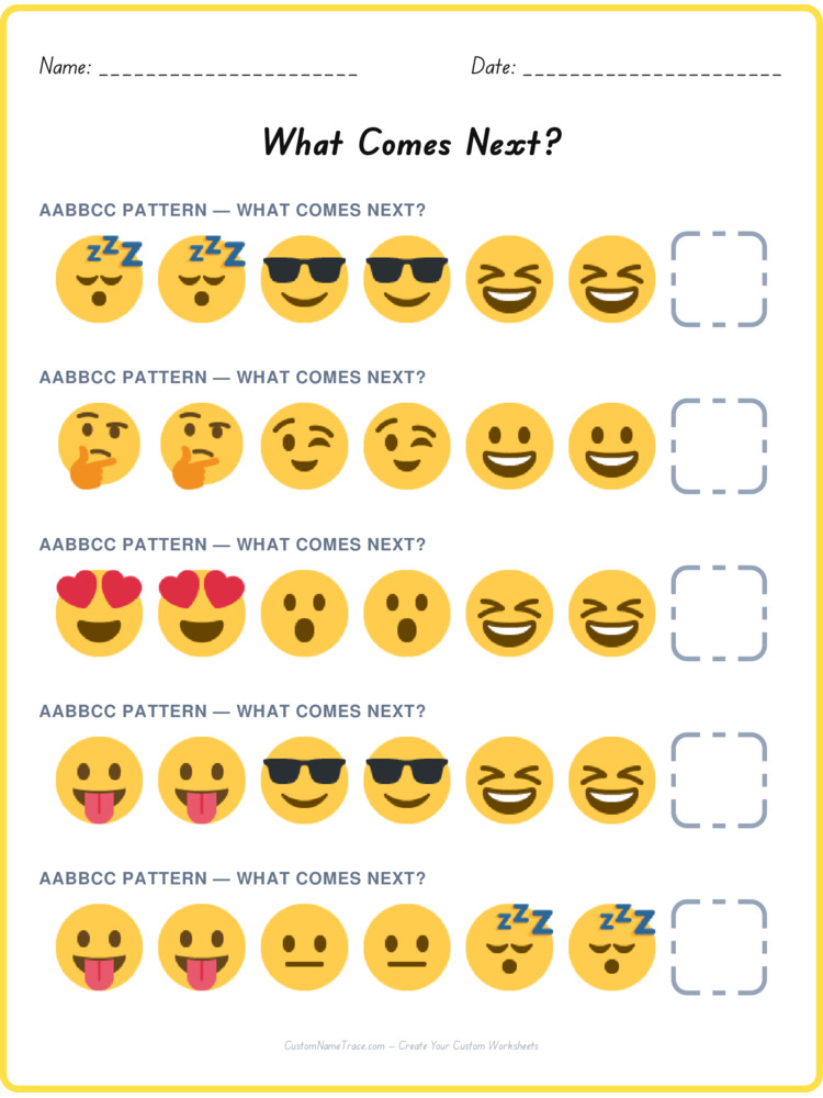 AABBCC pattern worksheet 16 for kids