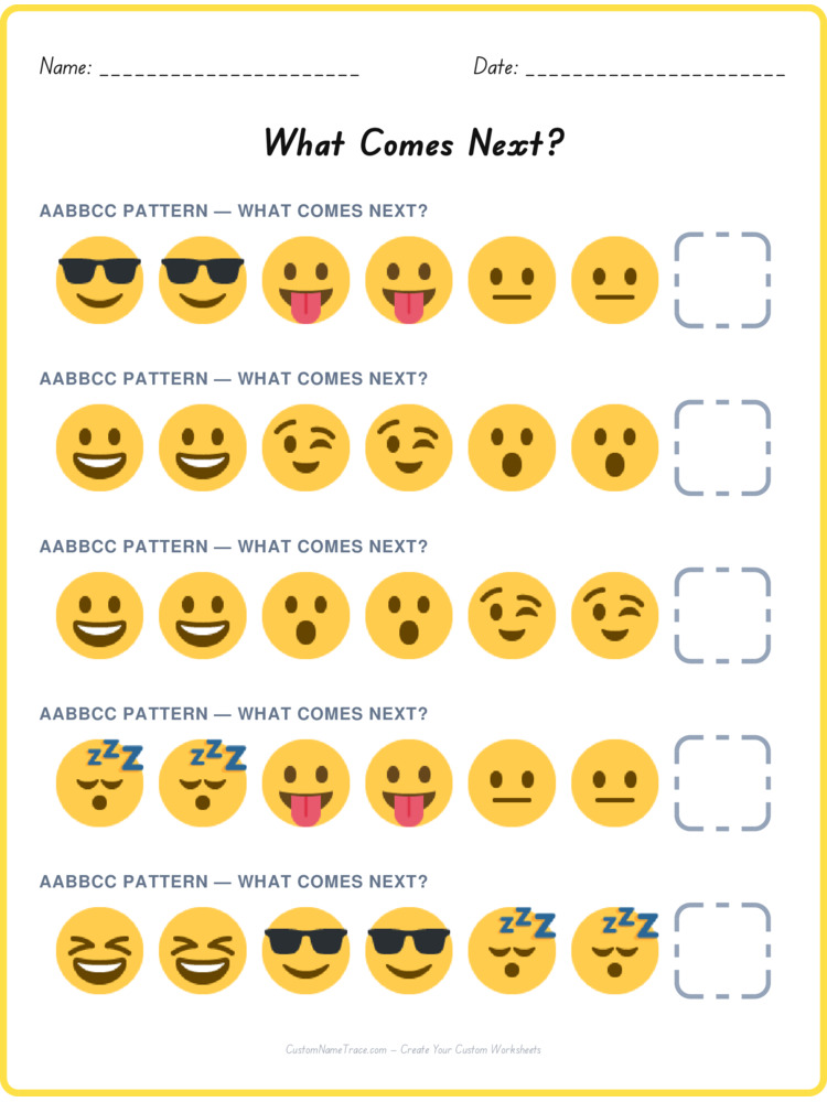 AABBCC pattern worksheet 22 for kids