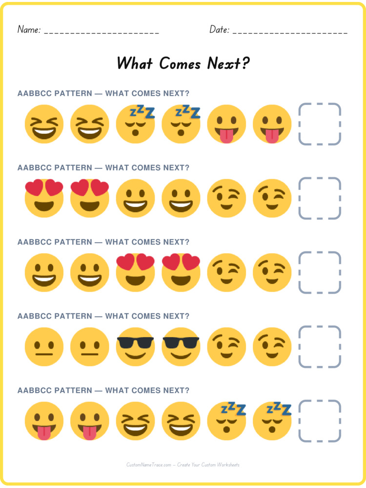 AABBCC pattern worksheet 26 for kids