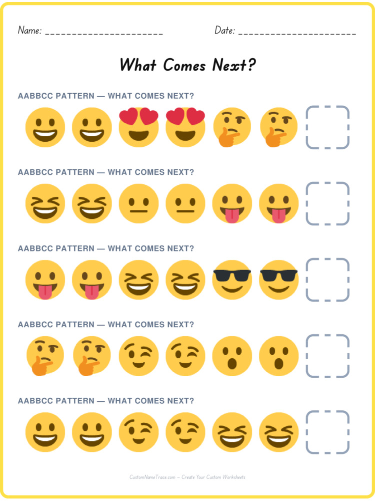 AABBCC pattern worksheet 27 for kids