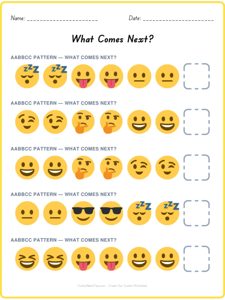 AABBCC pattern worksheet 28 for kids