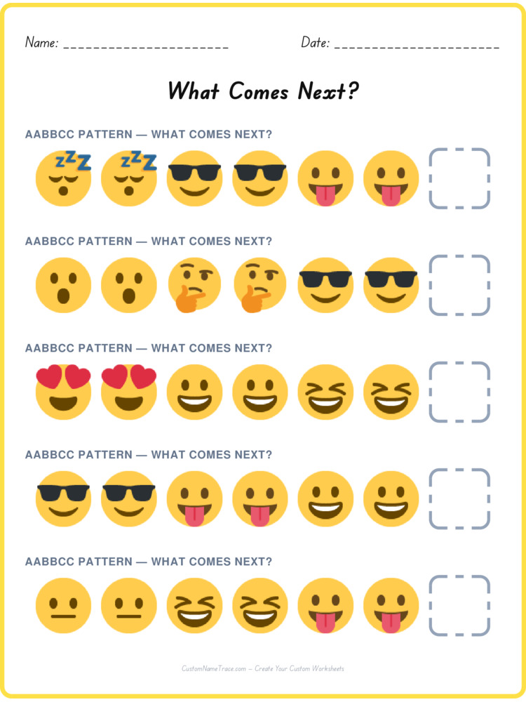 AABBCC pattern worksheet 33 for kids