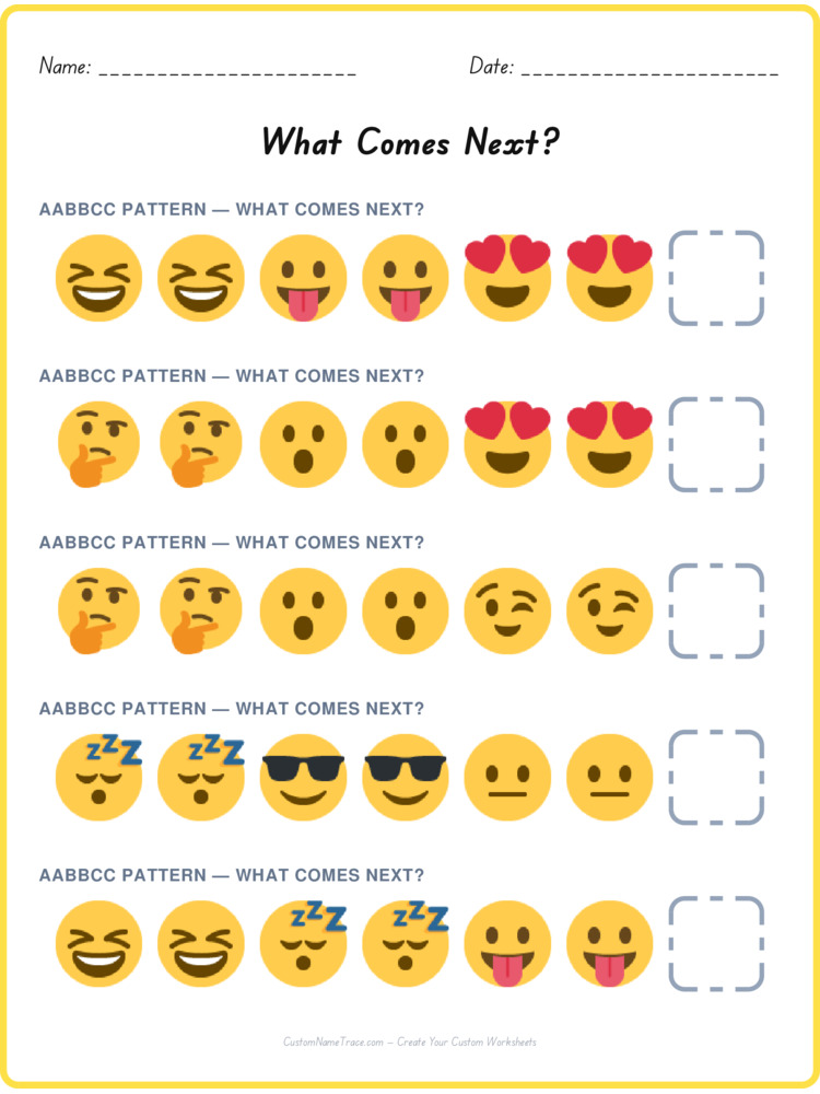 AABBCC pattern worksheet 40 for kids