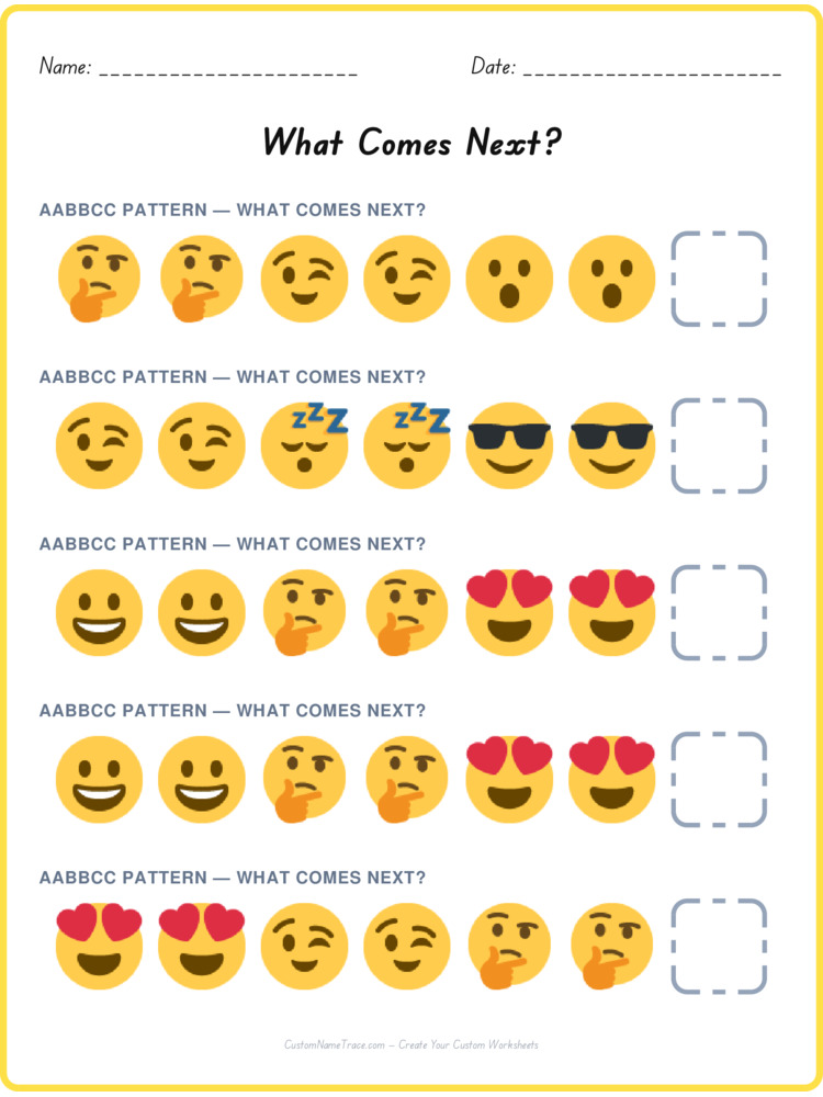 AABBCC pattern worksheet 7 for kids