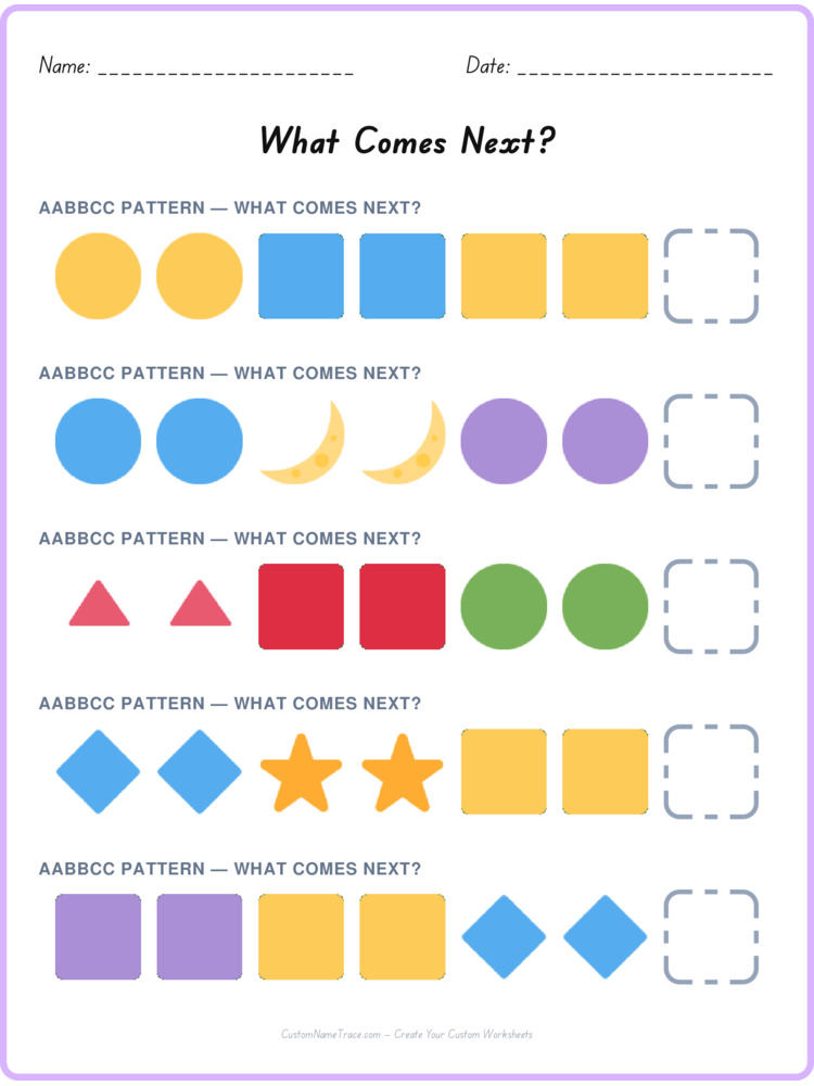 AABBCC pattern worksheet 17 for kids