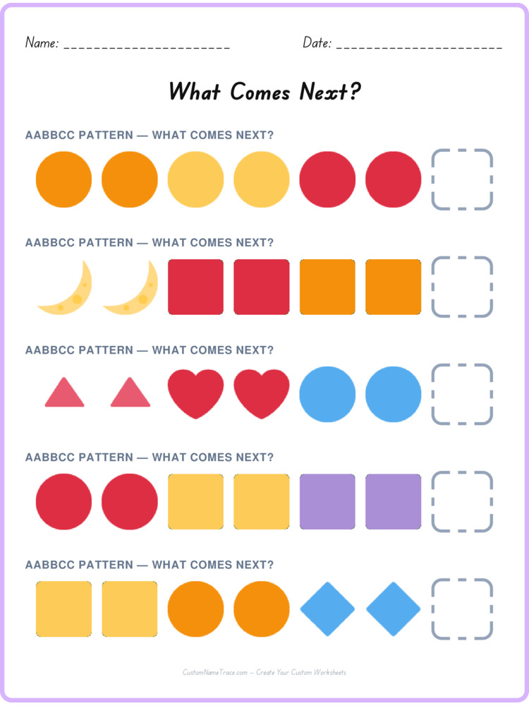 AABBCC pattern worksheet 21 for kids