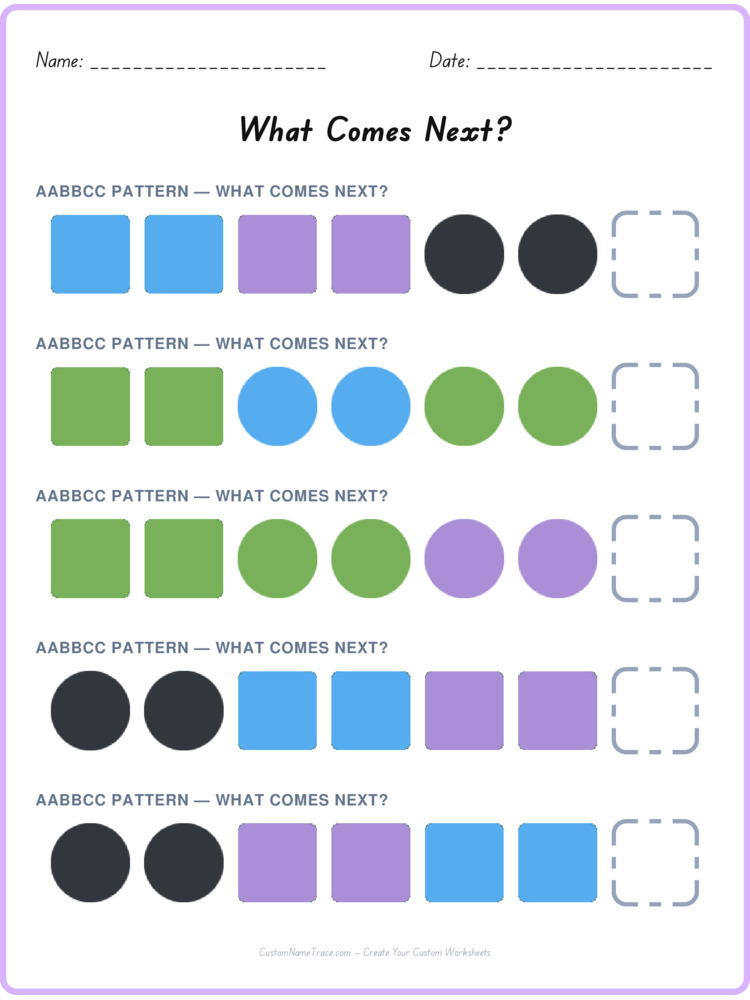 AABBCC pattern worksheet 29 for kids