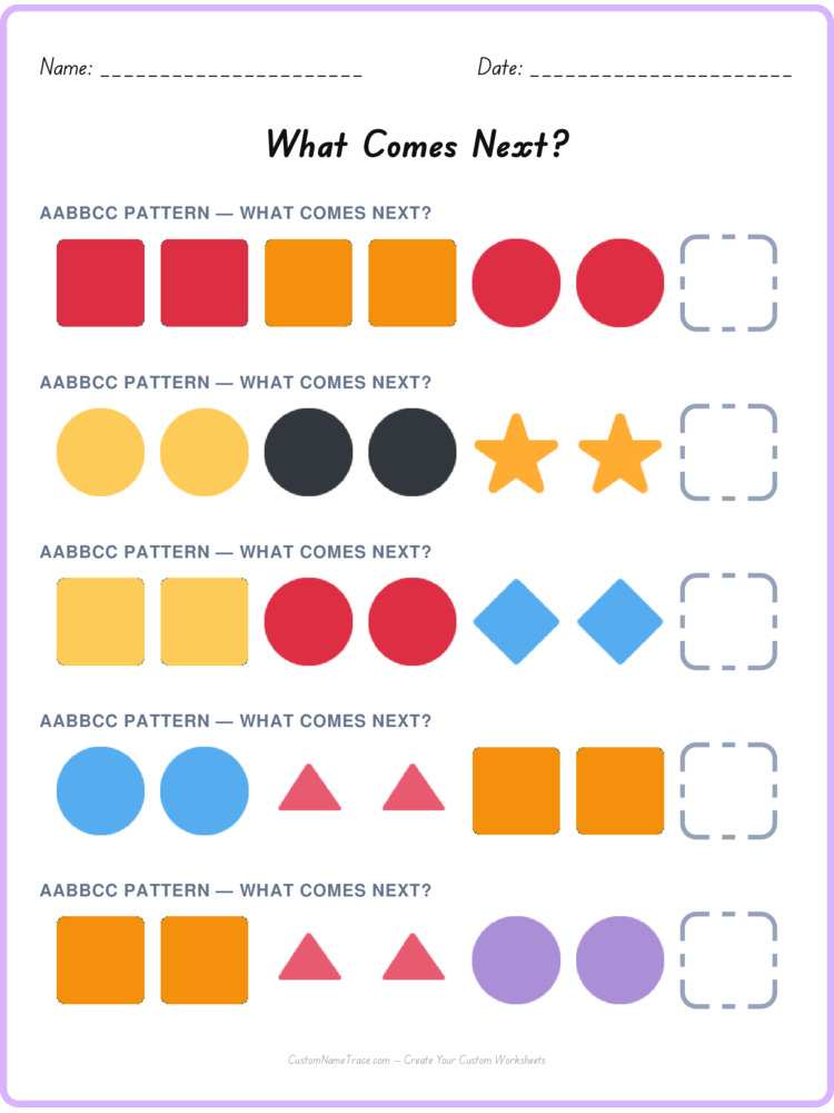 AABBCC pattern worksheet 31 for kids