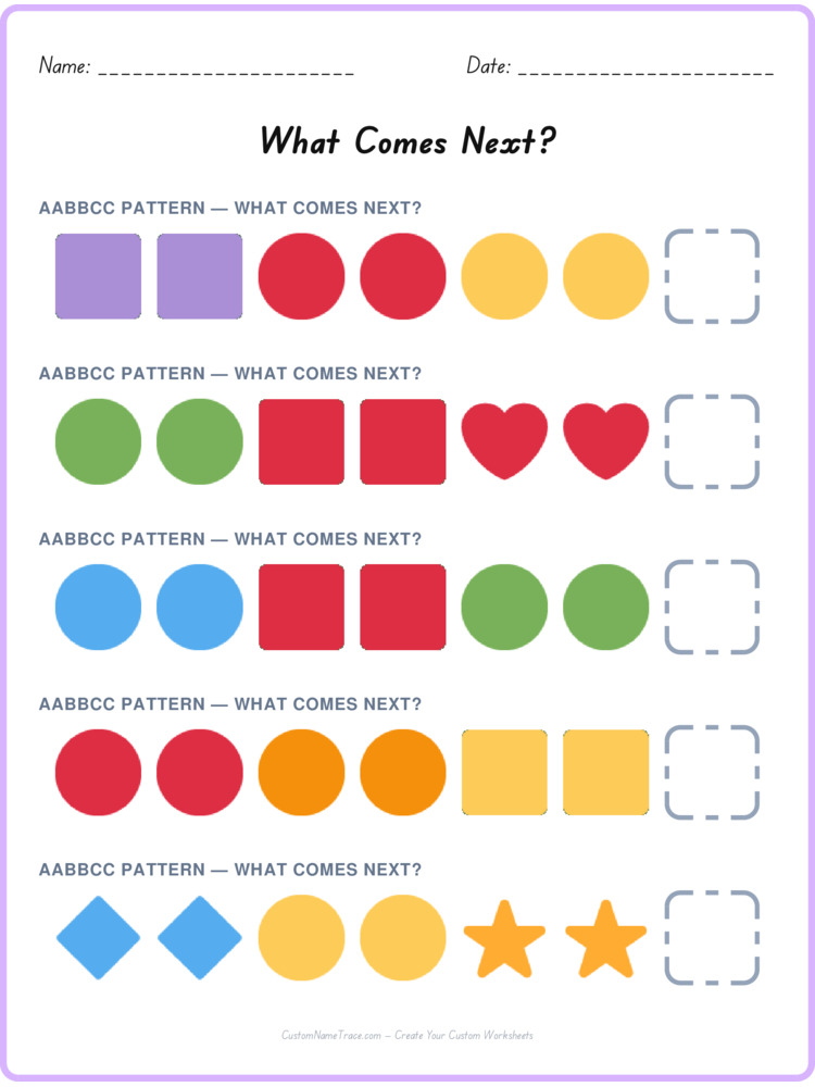 AABBCC pattern worksheet 32 for kids