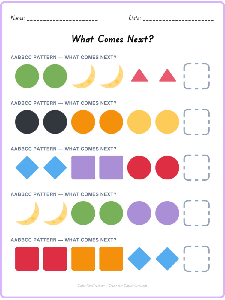 AABBCC pattern worksheet 33 for kids