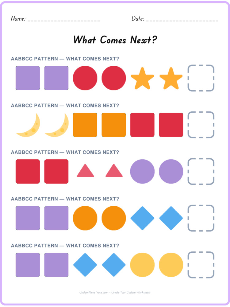AABBCC pattern worksheet 34 for kids