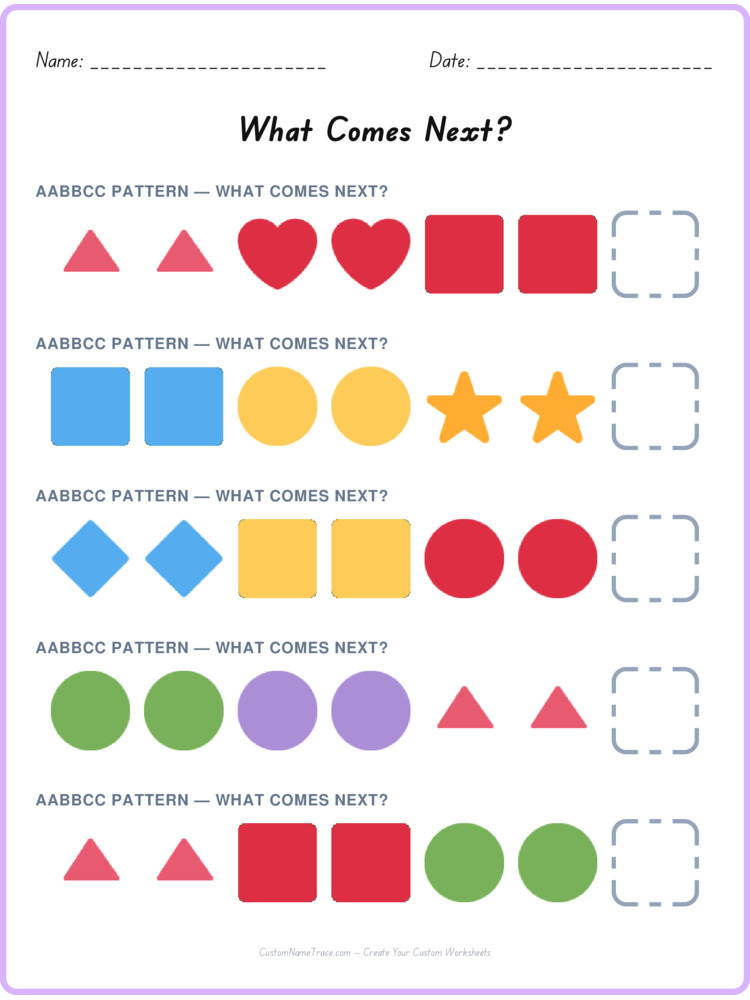 AABBCC pattern worksheet 35 for kids