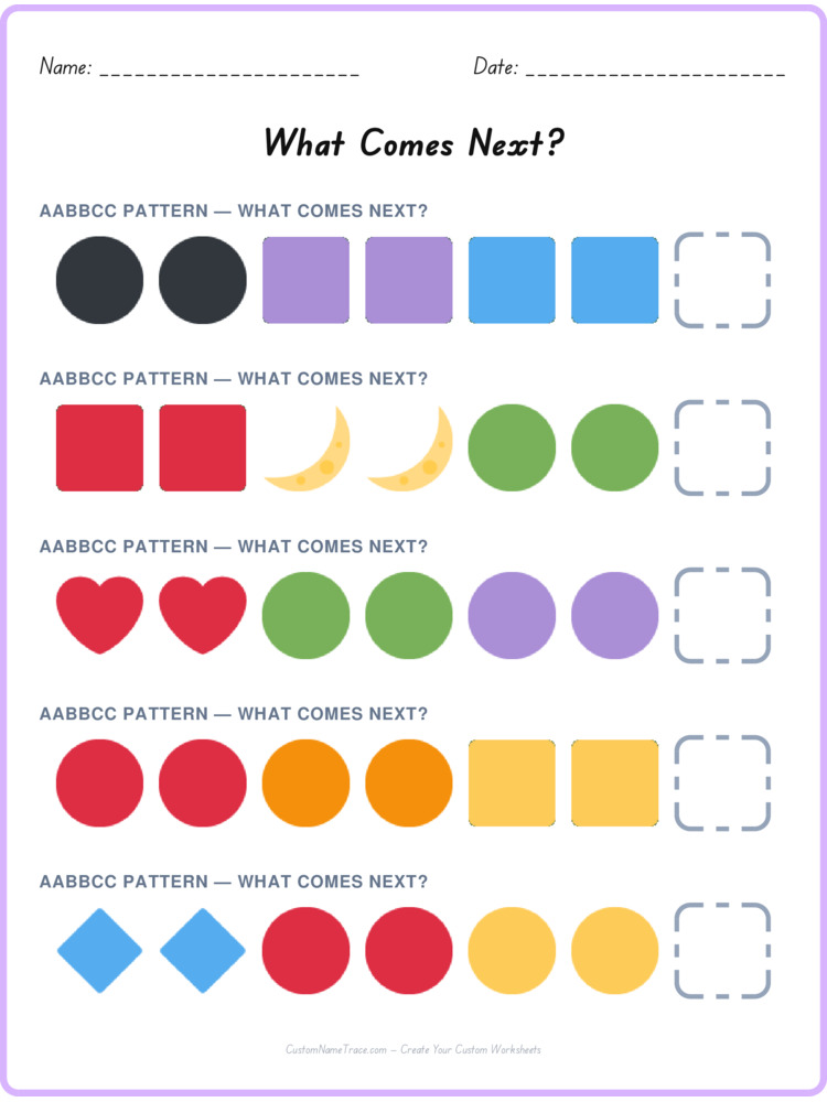 AABBCC pattern worksheet 38 for kids