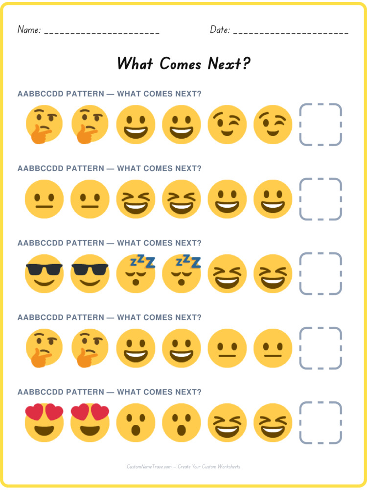 AABBCCDD pattern worksheet 23 for kids