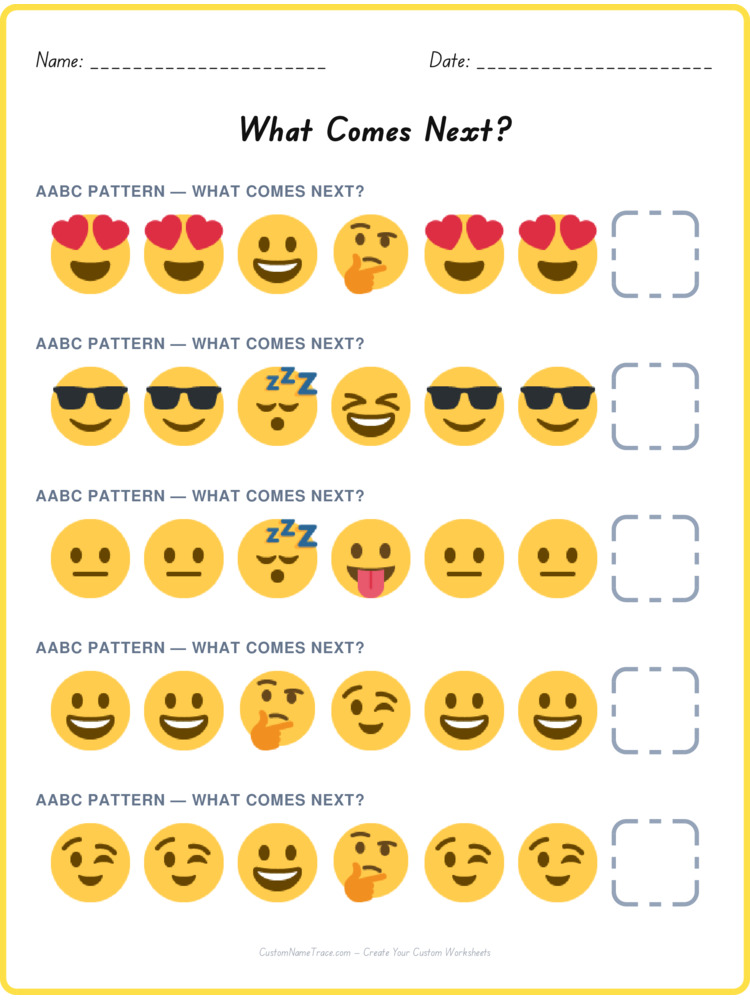 AABC pattern worksheet 17 for kids