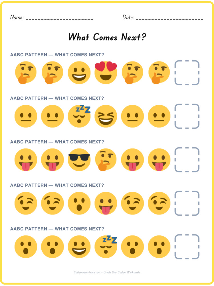 AABC pattern worksheet 21 for kids
