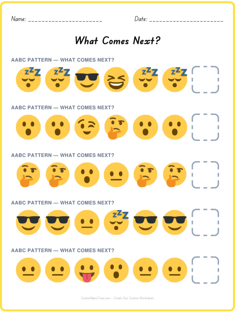 AABC pattern worksheet 37 for kids