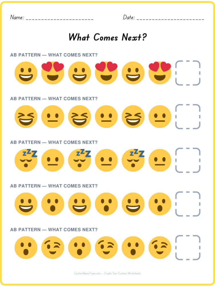 AB pattern worksheet 24 for kids