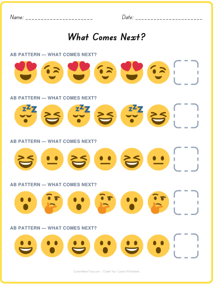 AB pattern worksheet 35 for kids
