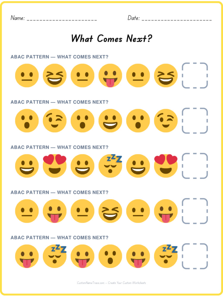ABAC pattern worksheet 24 for kids