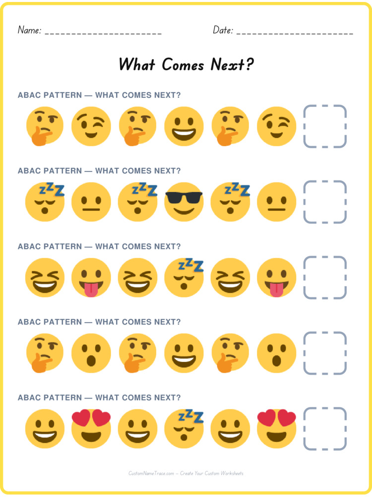 ABAC pattern worksheet 29 for kids