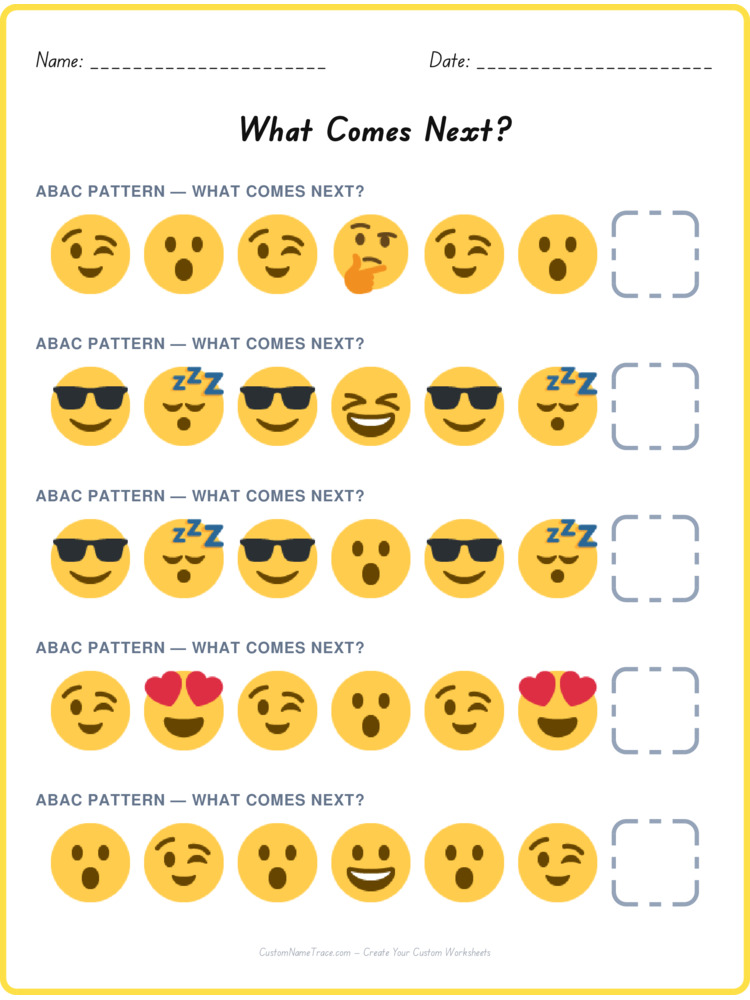 ABAC pattern worksheet 32 for kids