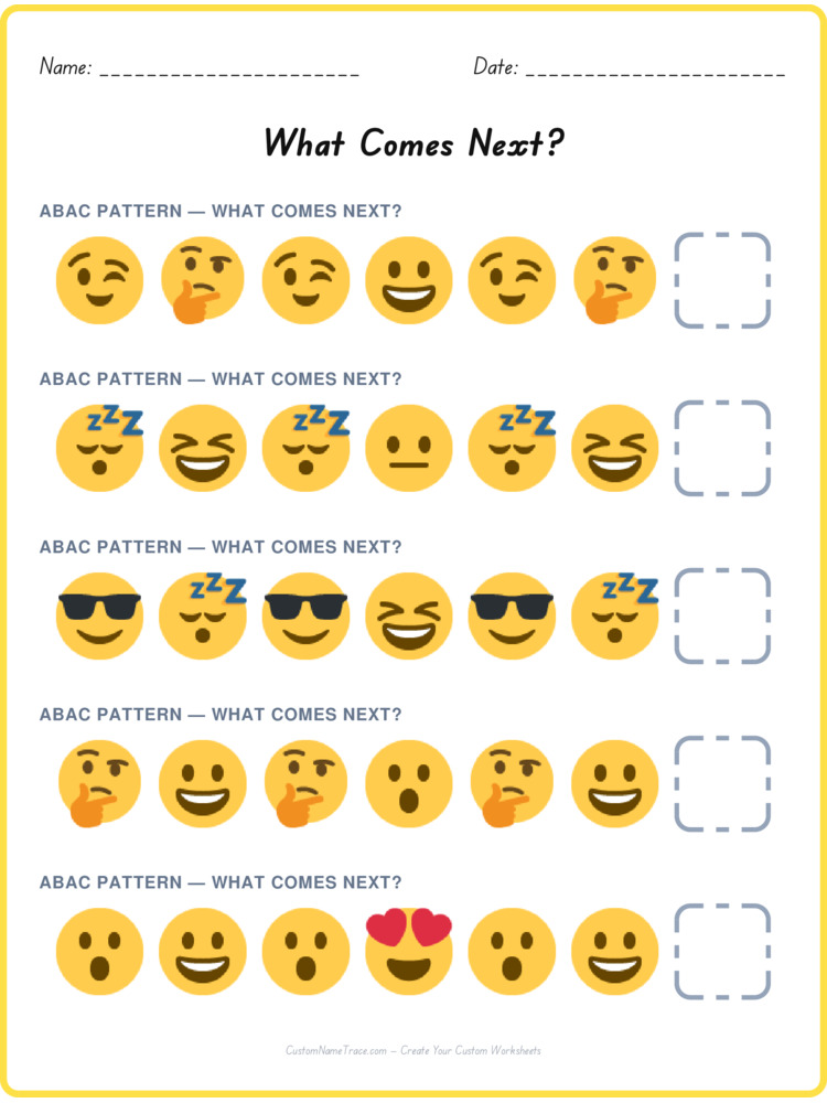 ABAC pattern worksheet 36 for kids